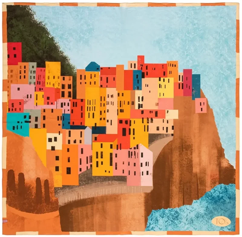 Cinque-terre plaj pareo %100 pamuk hafif ve nefes alabilir