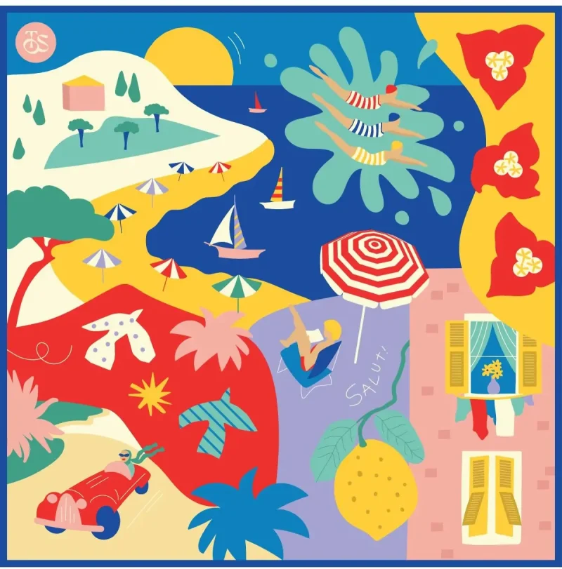 Cote d'Azur plaj pareo %100 pamuk hafif ve nefes alabilir