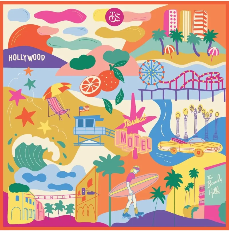 Los Angeles plaj pareo %100 pamuk hafif ve nefes alabilir